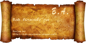 Bak Azucséna névjegykártya